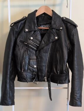 UNIK Leather Cropped Motorcycle Jacket